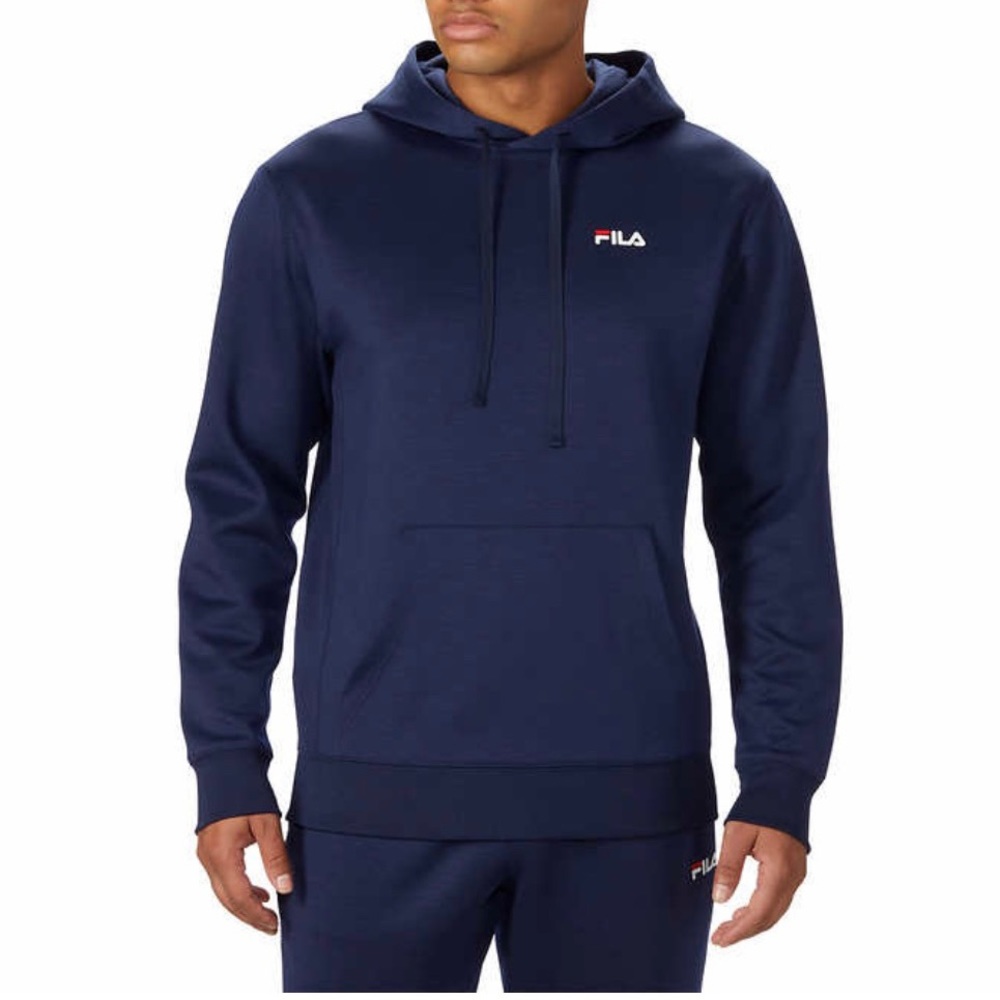 Fila Men’s Performance Pullover Sweatshirt Activewear Hoodie Size XXL Navy NWT